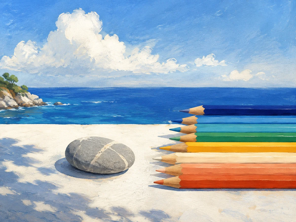 Pencils and stone
